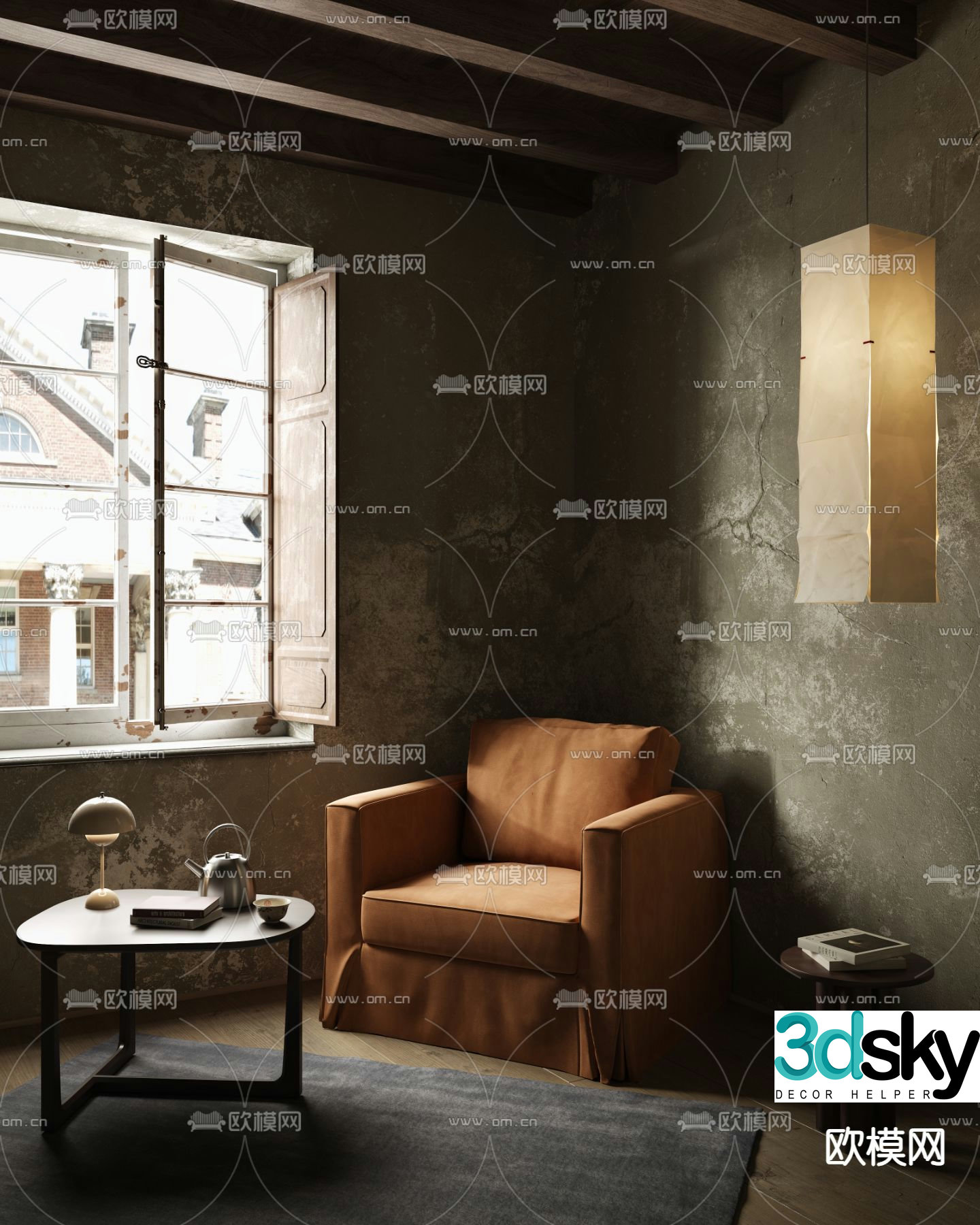 Cousy single sofa leisure sofa 3d model