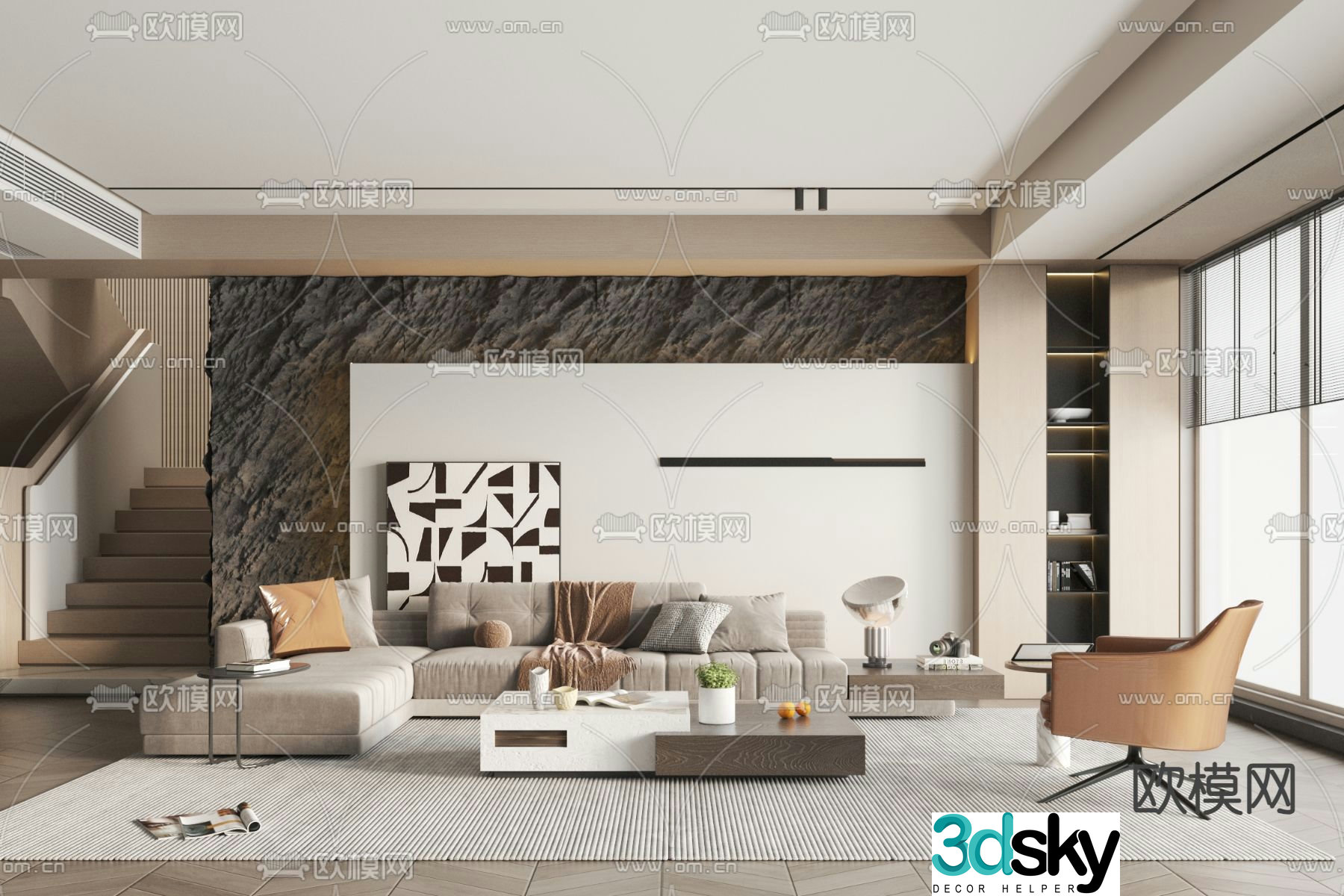 Modern living room 3d model
