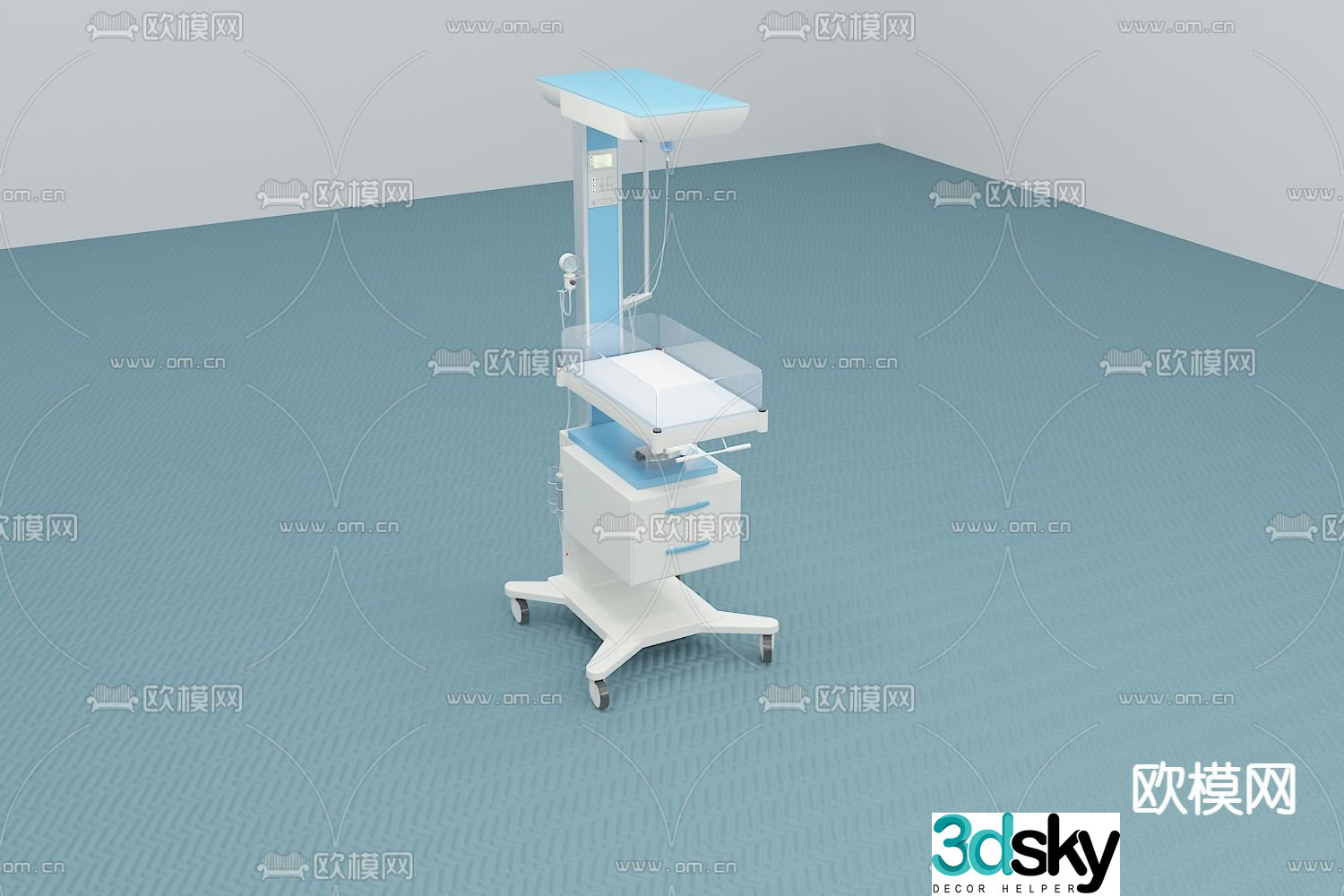 Baby warming table nursing table 3d model