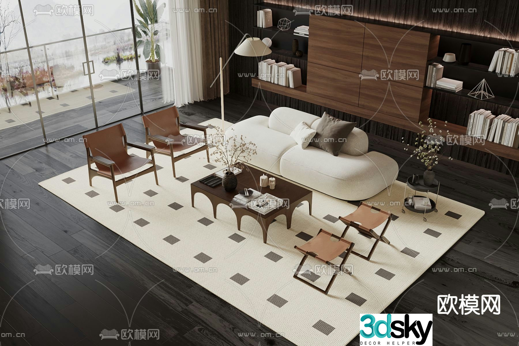 Medieval style modular sofa 3D model