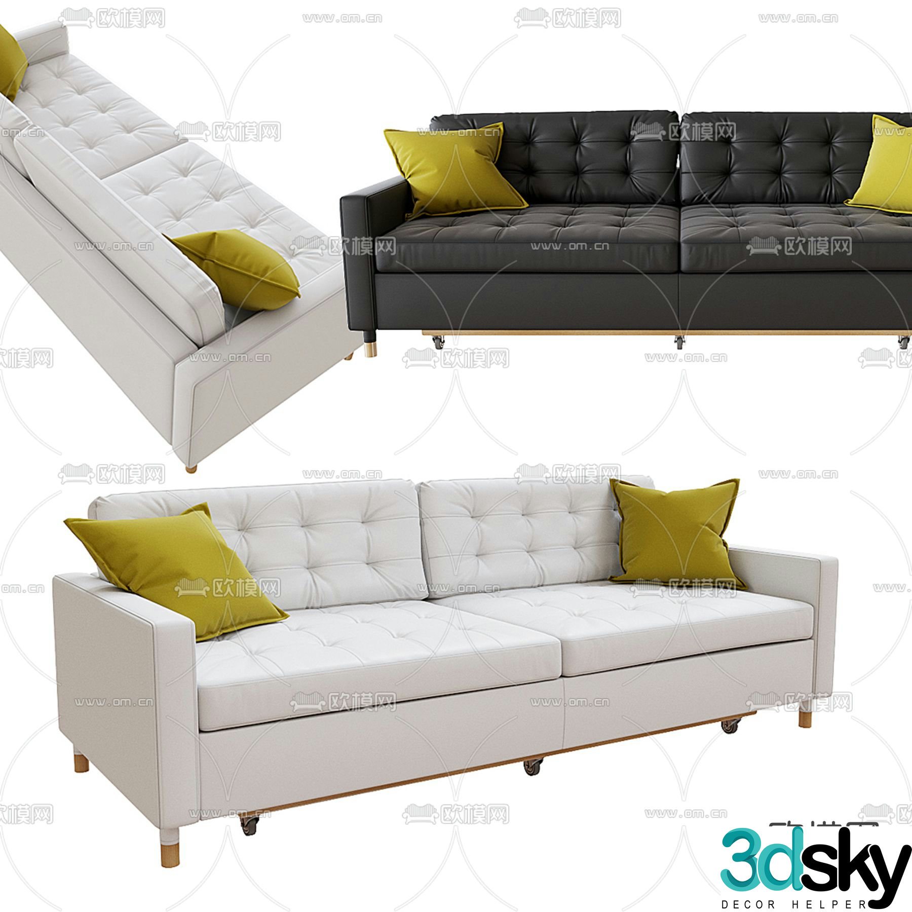 IKEA LANDSCUNE double sofa upholstered sofa 3d model