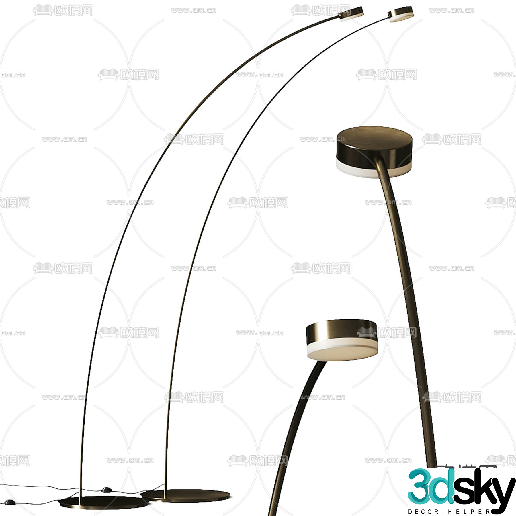 Light luxury floor lamp fishing lamp 3d model