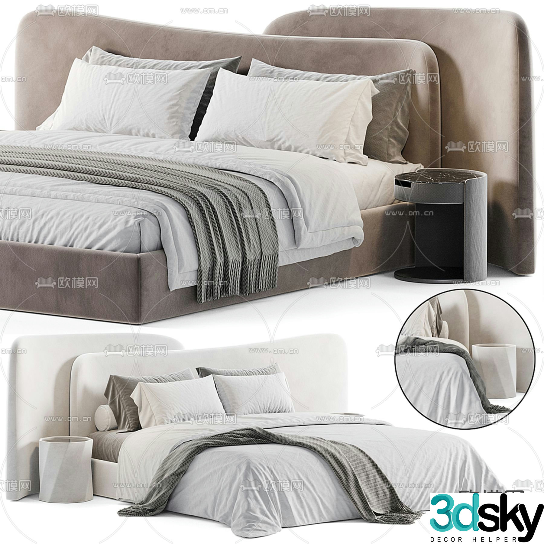 Gaspra double bed 3d model