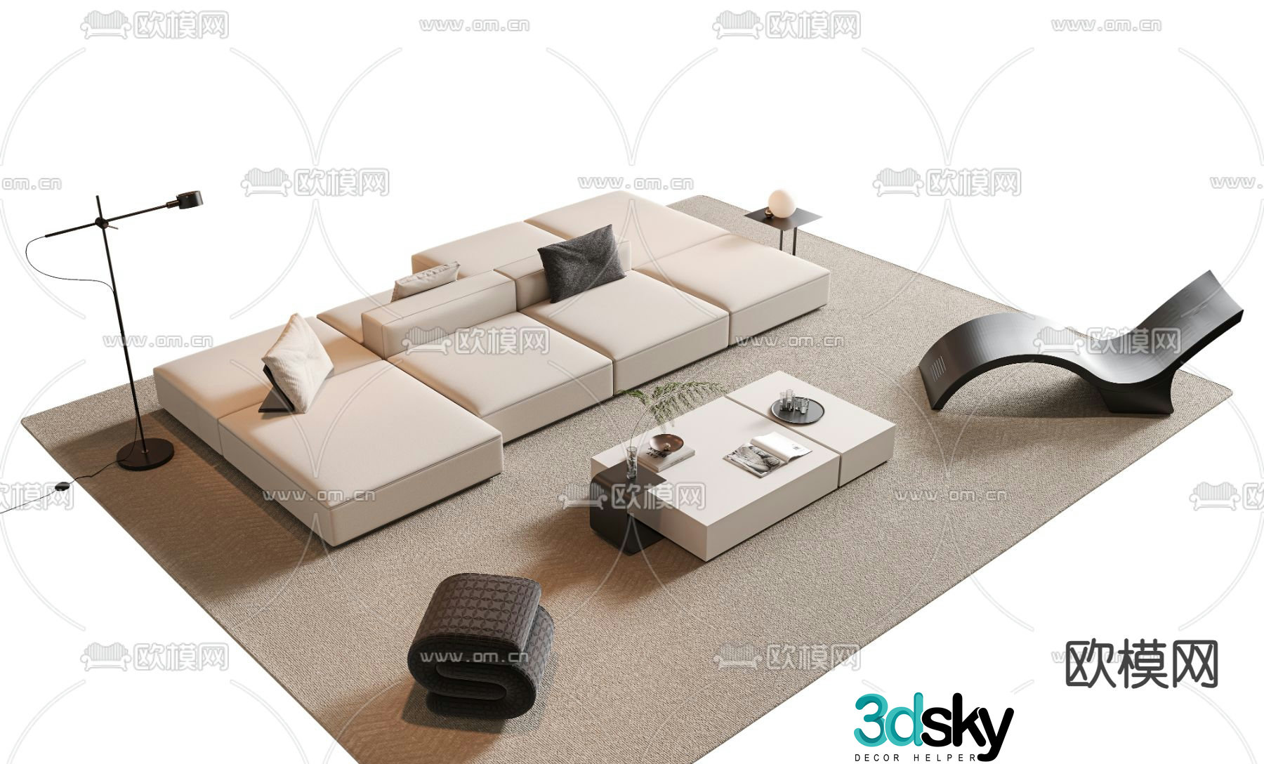 Modern modular sofa modular sofa 3d model