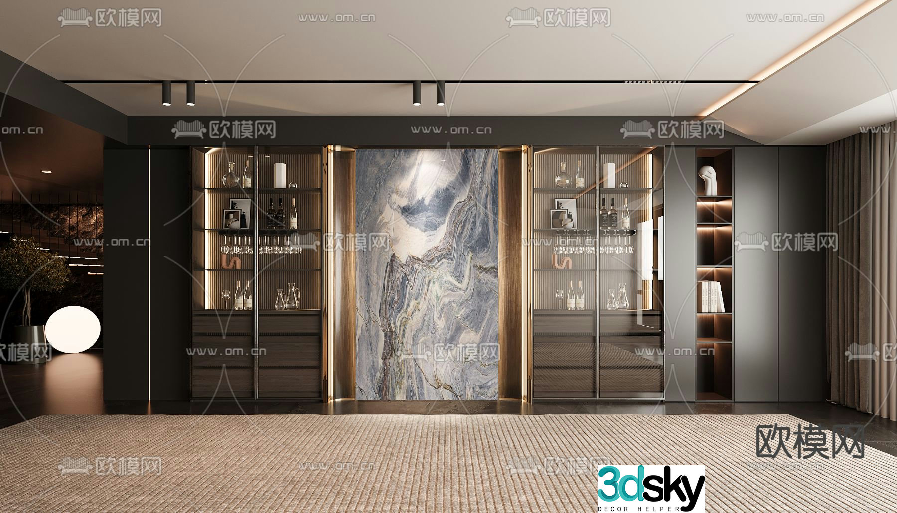 Italian wine cabinet 3D model