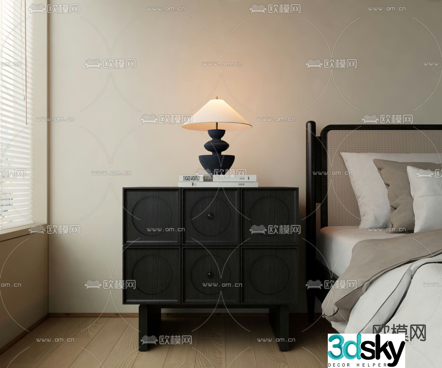 Modern bedside table 3d model