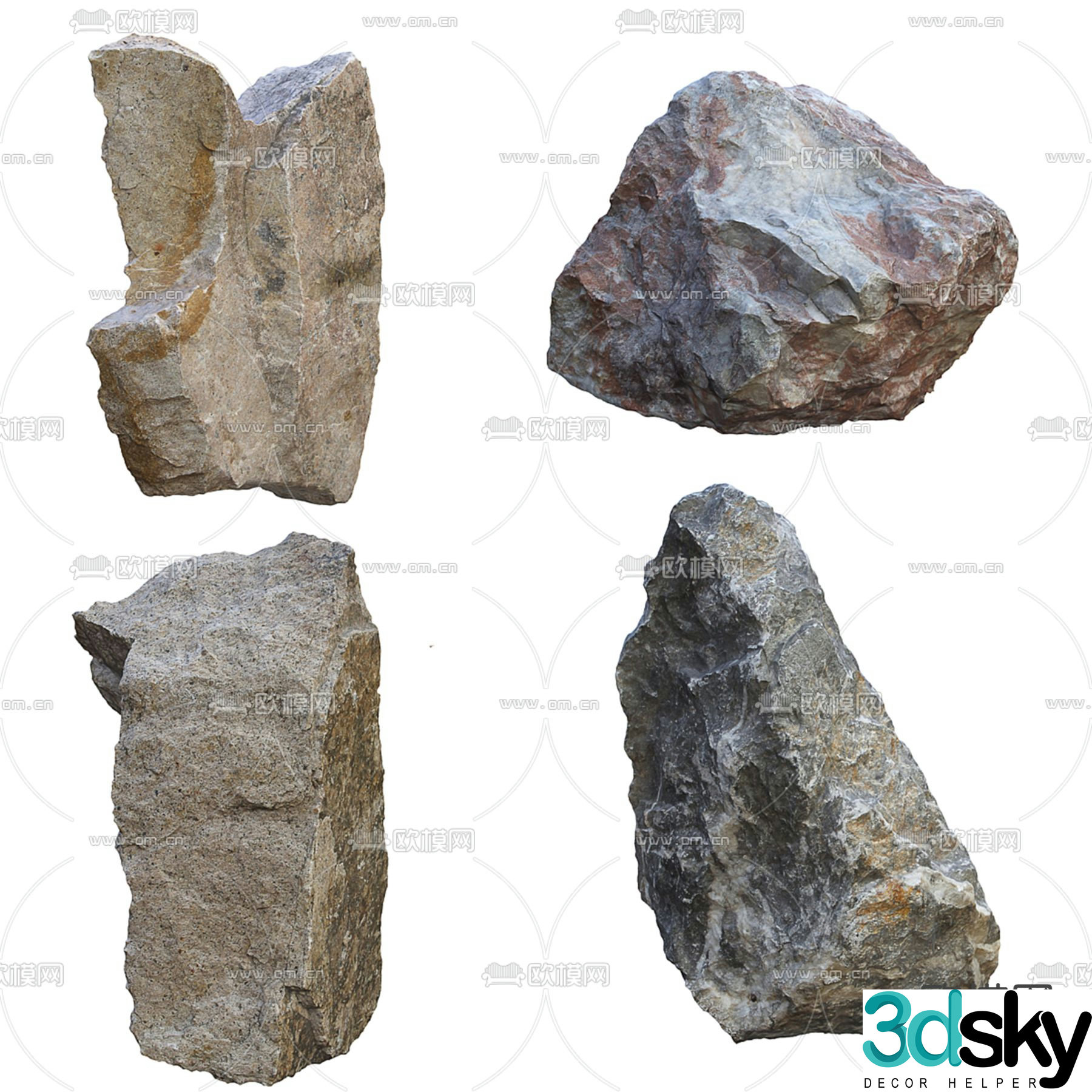 stone stones landscape stone 3d model