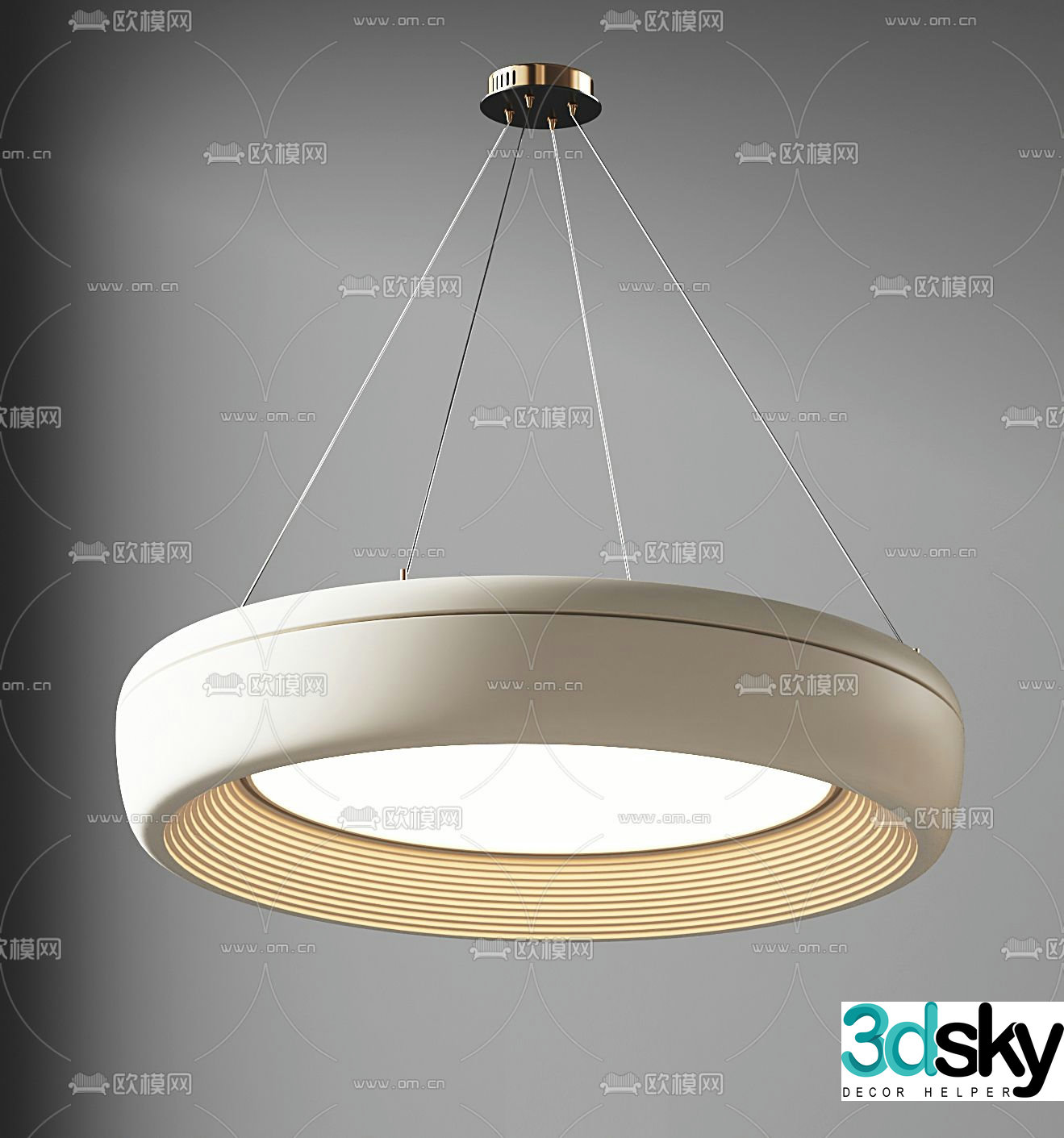 Cream style chandelier hall chandelier 3d model