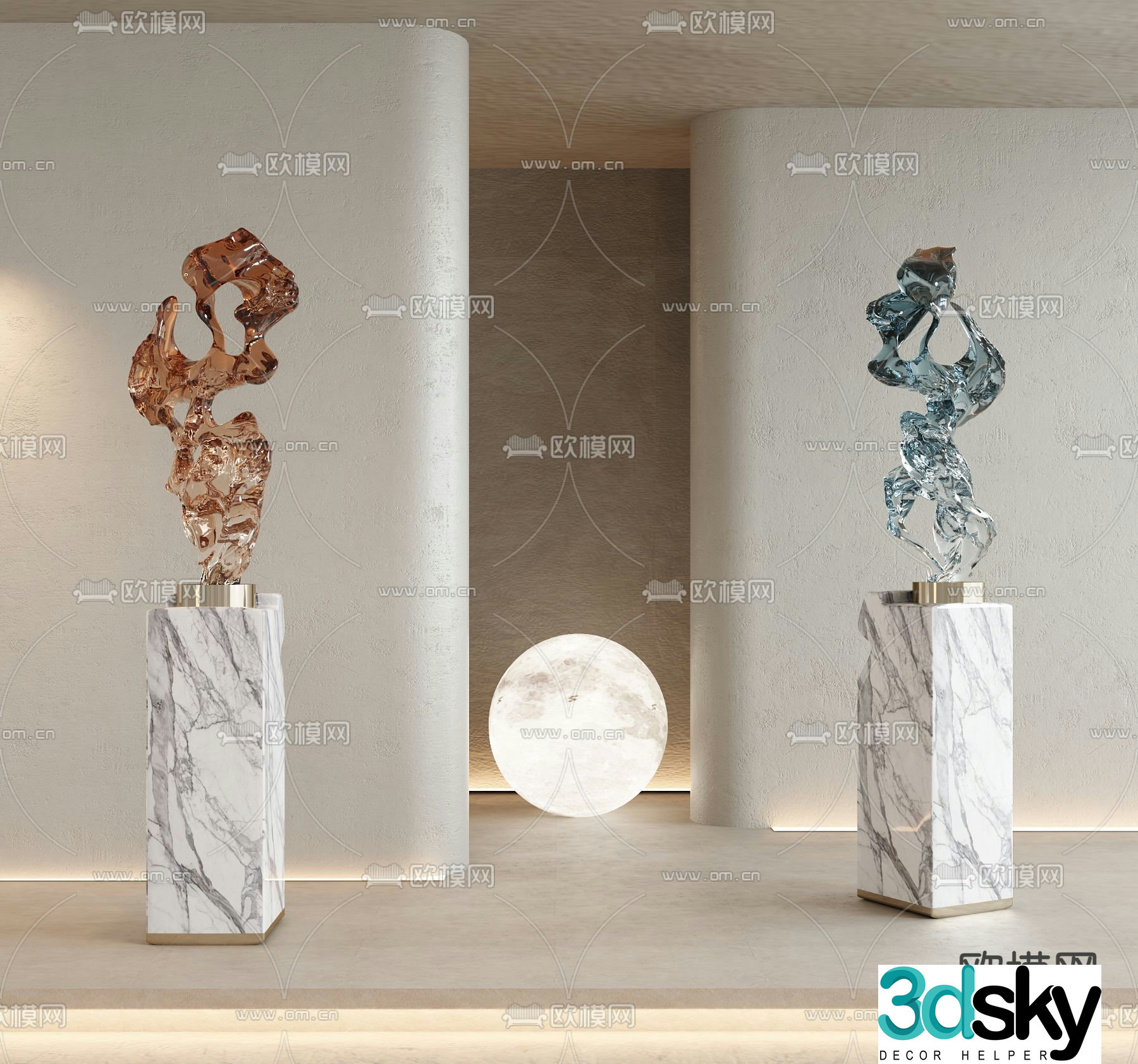 Crystal sculpture Art ornament 3D model