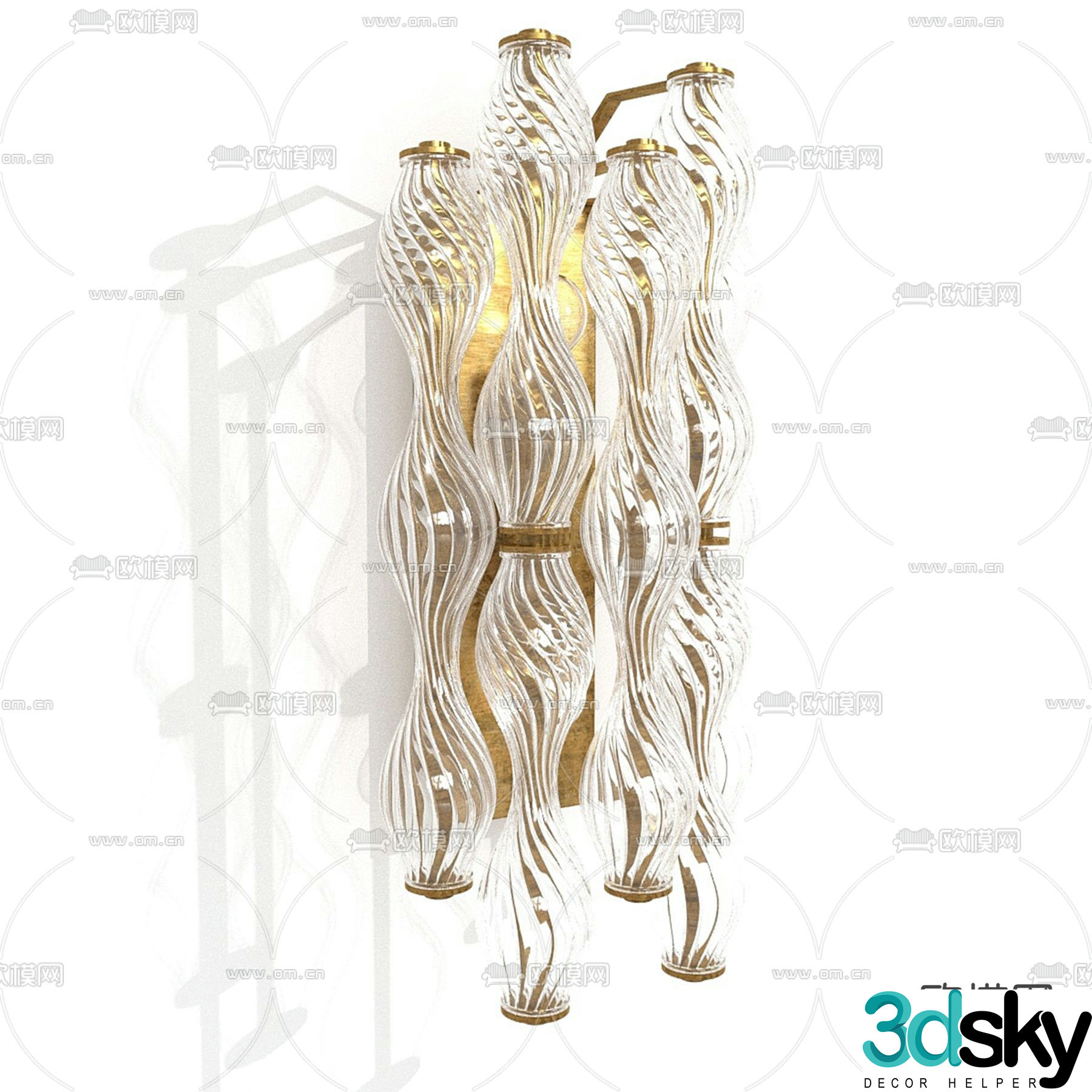 Light luxury wall lamp crystal wall lamp 3d model