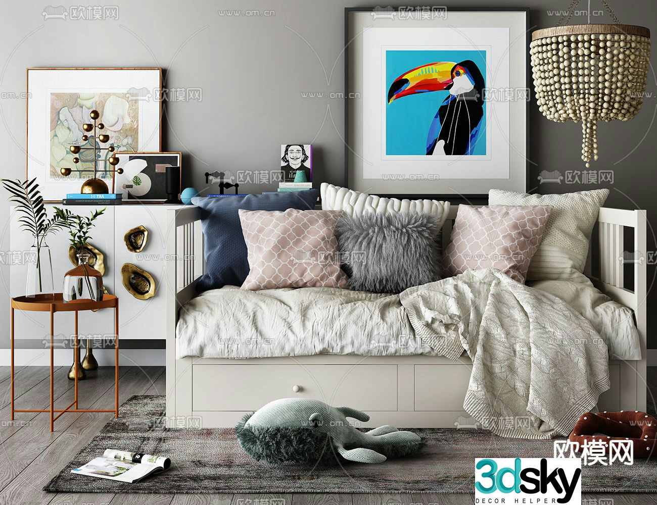 Modern sofa bed 3d model