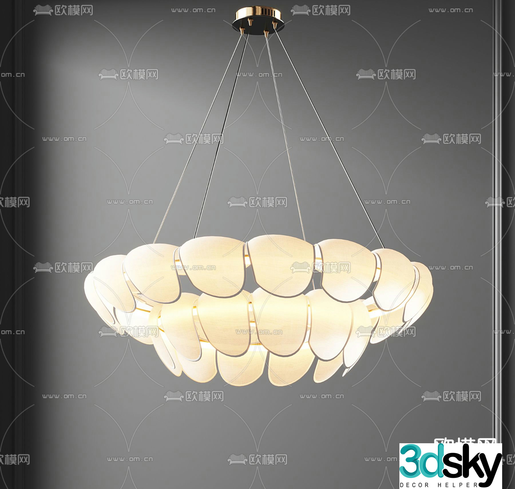 Light luxury chandeliers Restaurant chandeliers 3D model