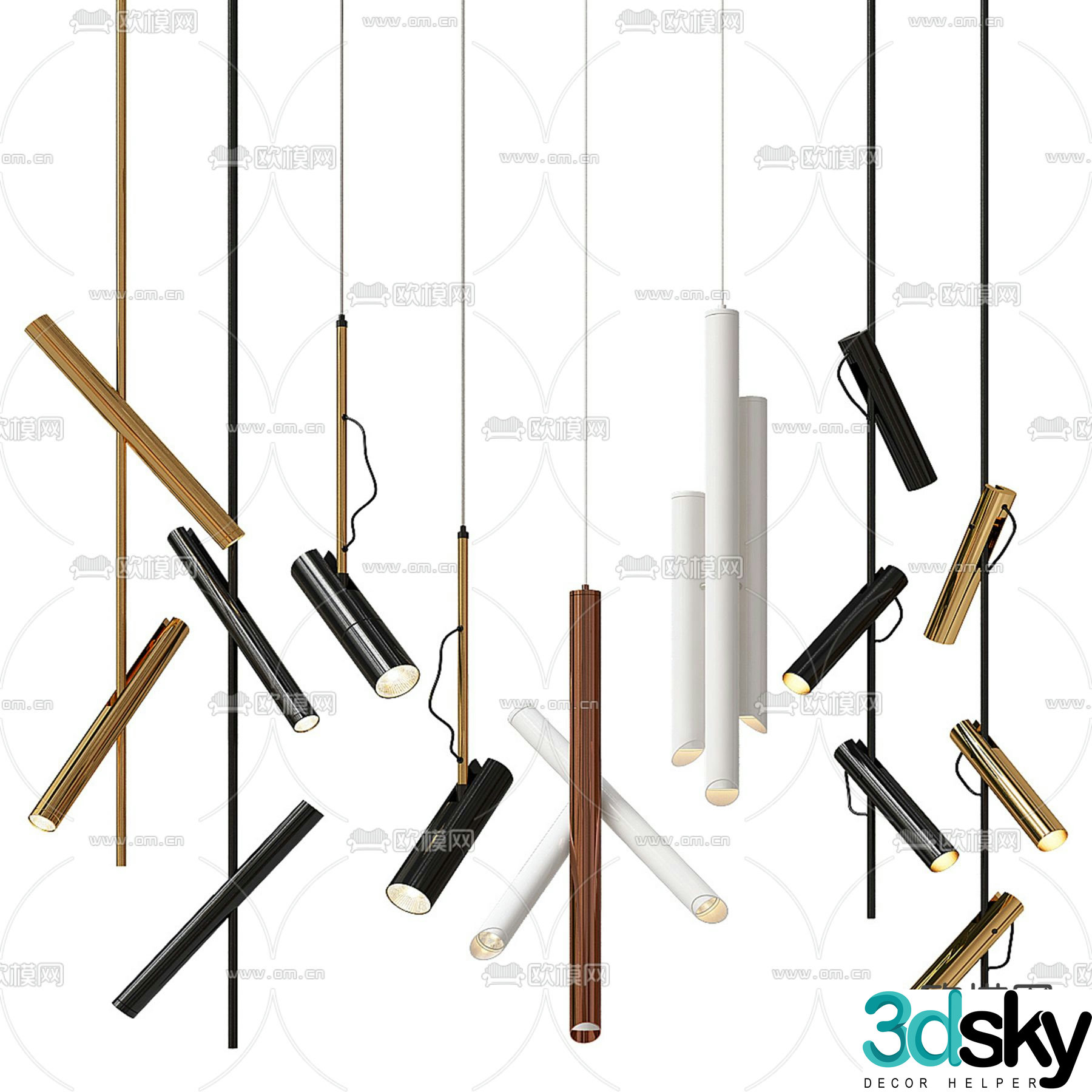 Creative chandelier Bedside chandelier 3d model