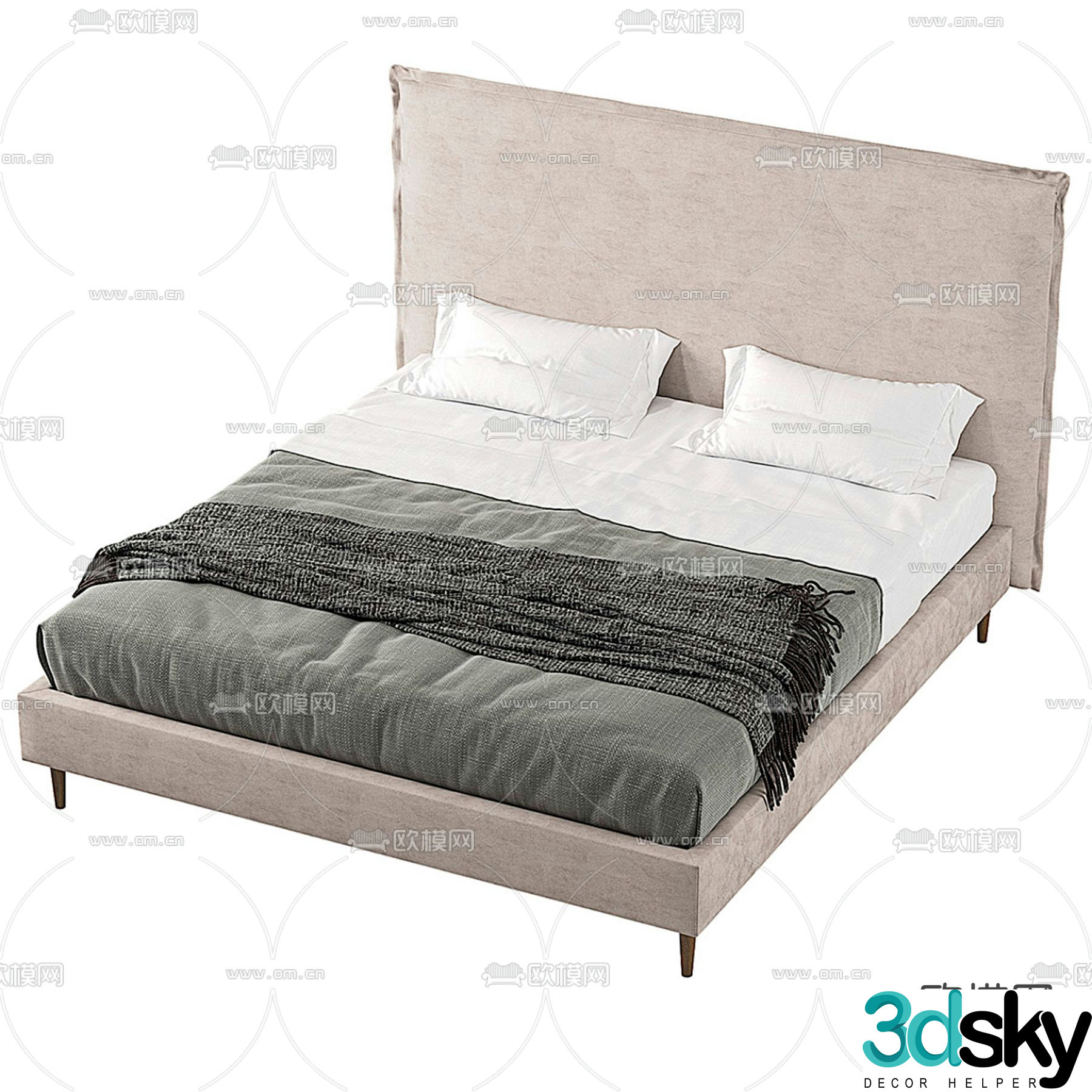 Eric Loftster bed double bed 3d model