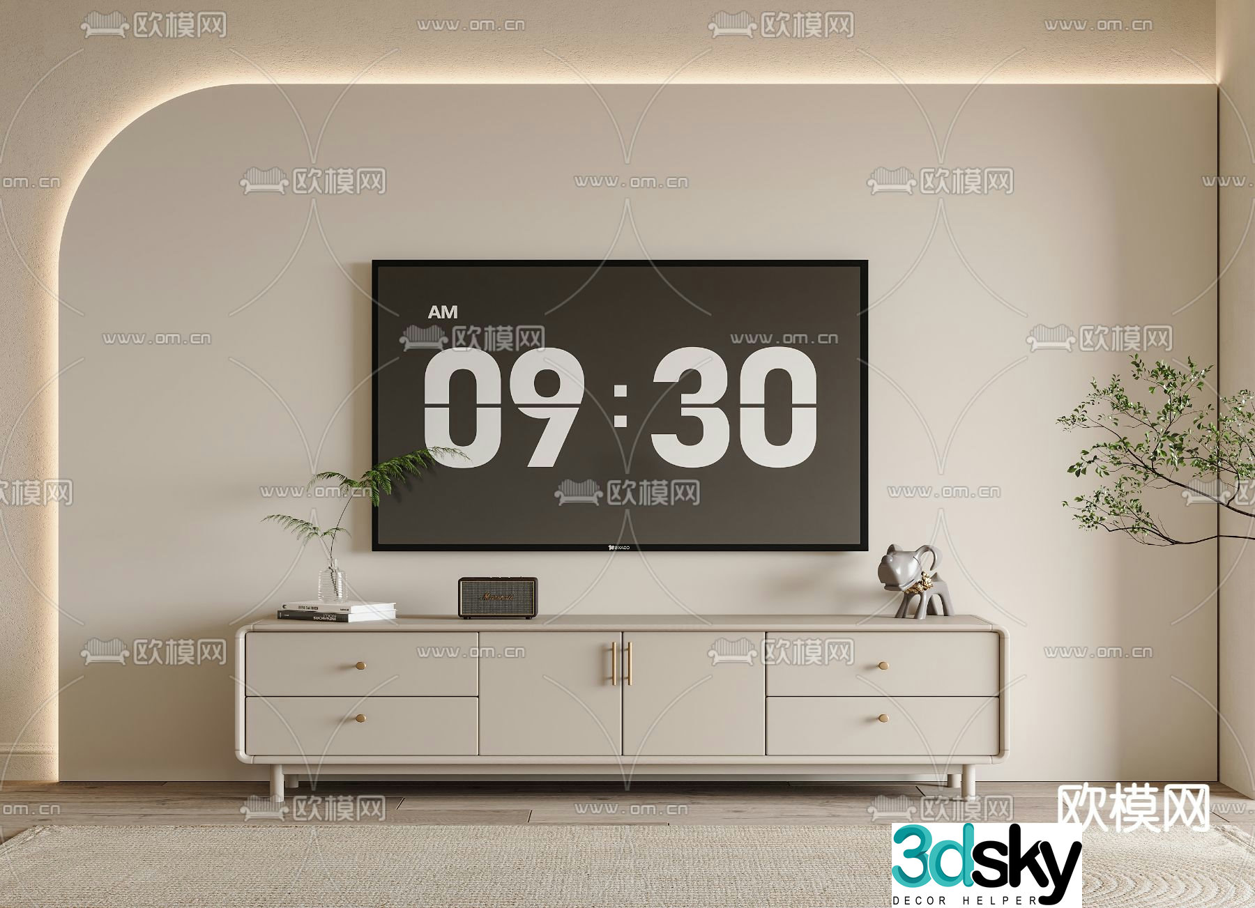 Modern TV cabinet side cabinet 3d model
