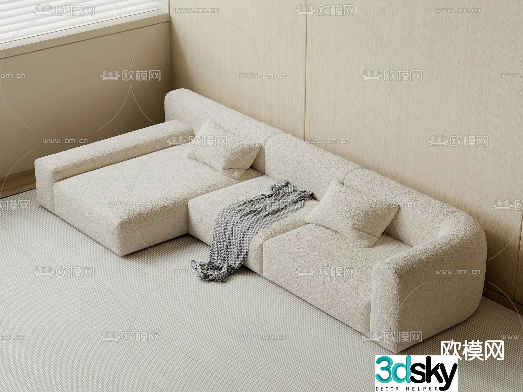 Corner sofa multi-person sofa 3d model
