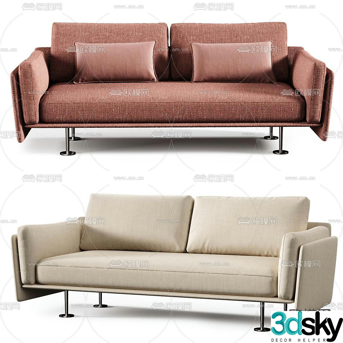 Twils double sofa 3d model