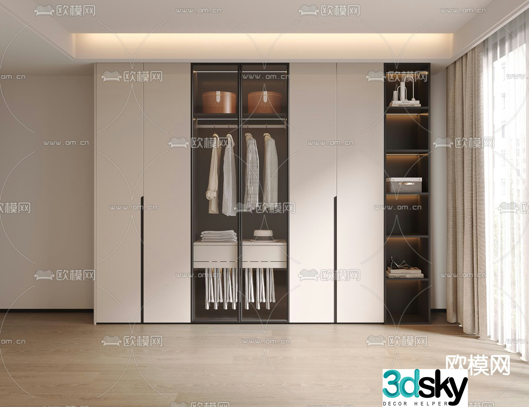 Modern wardrobe storage cabinet 3d model