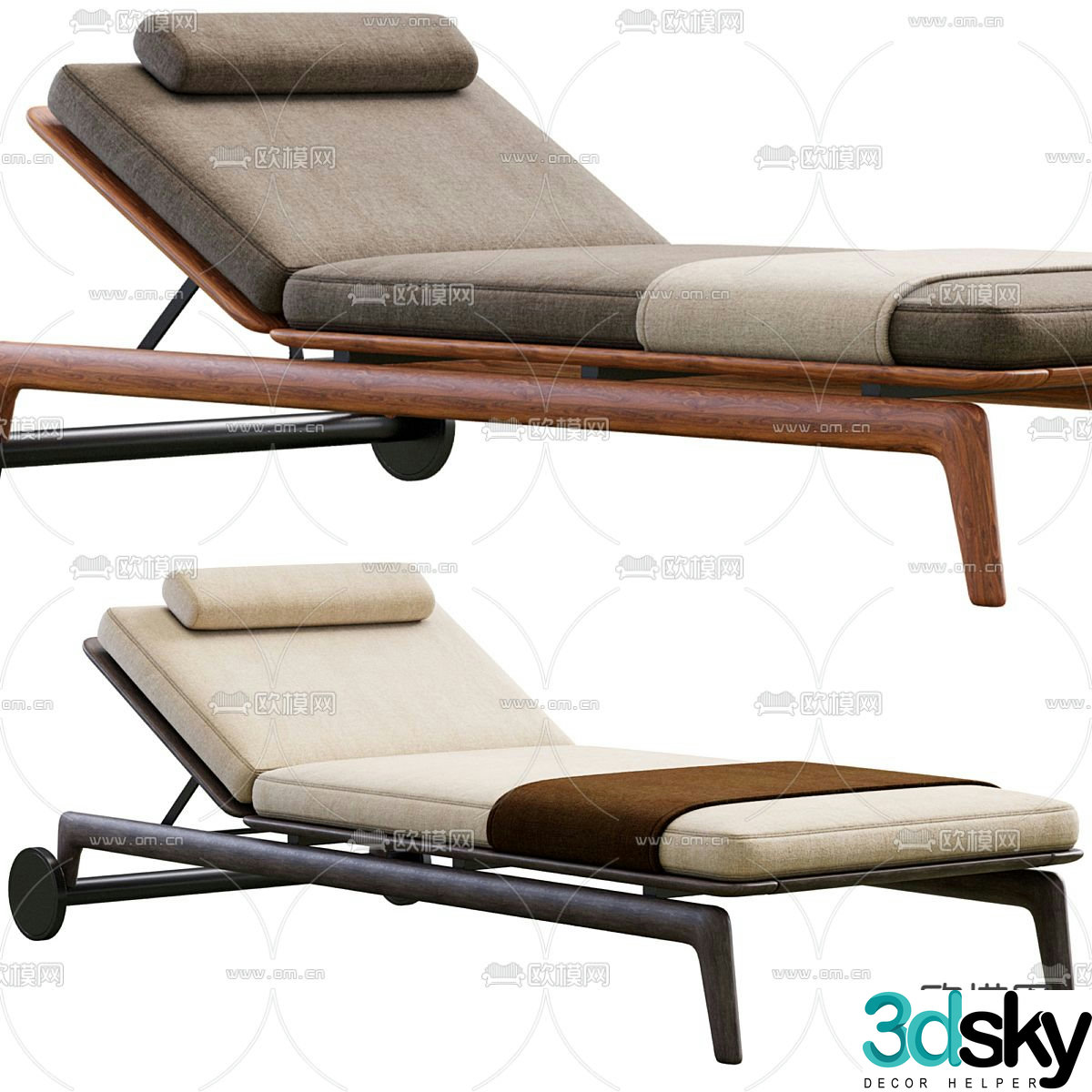Outdoor lounge chair leisure lounge chair 3d model