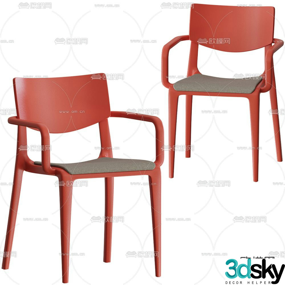 Modern chair dining chair 3d model