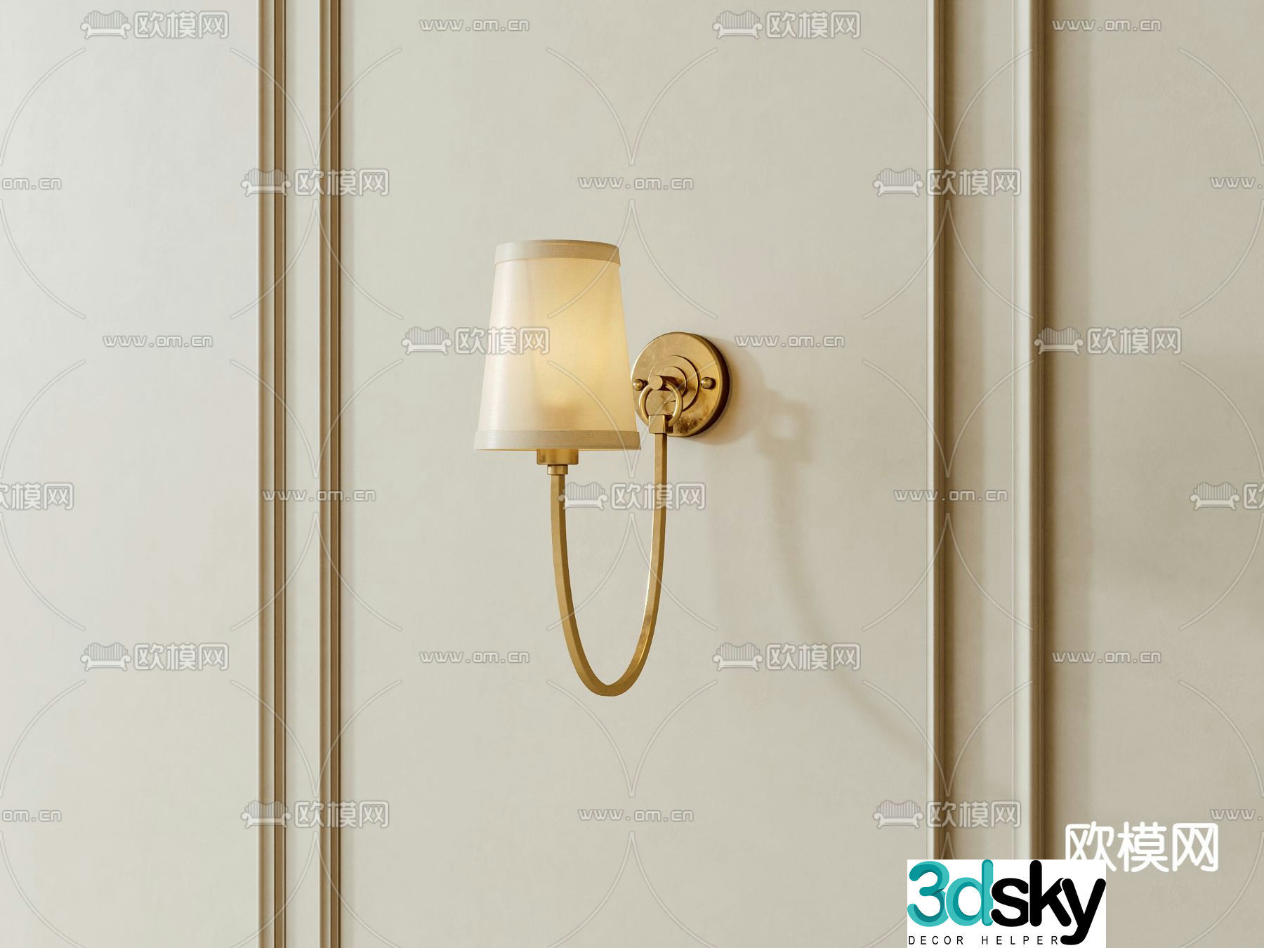 French wall light 3d model