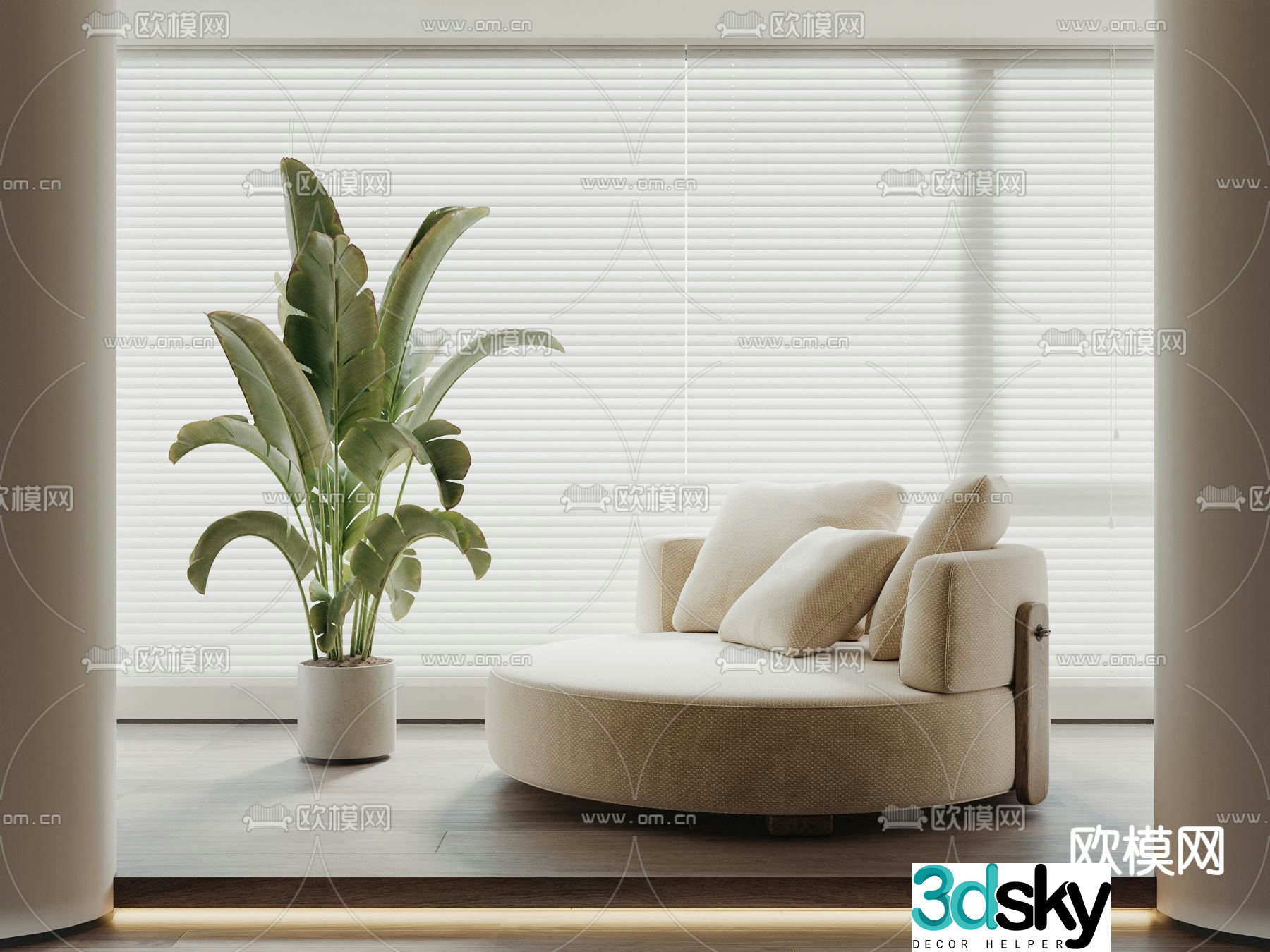 Leisure sofa round sofa 3d model