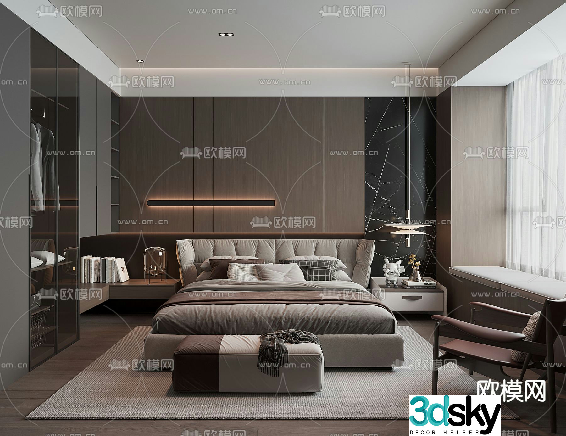 Modern bedroom Master bedroom Master room 3d model