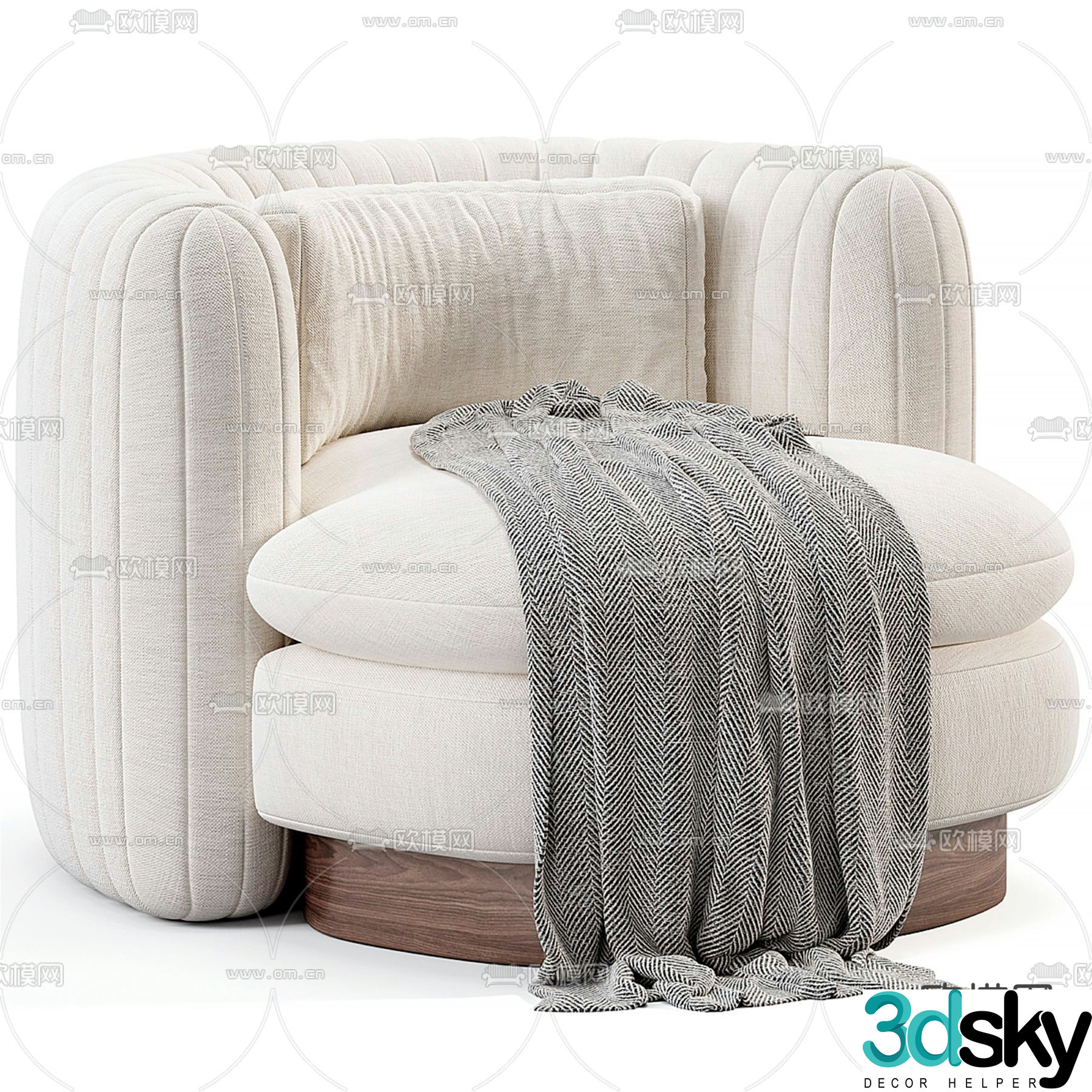 Vivienne single sofa 3d model