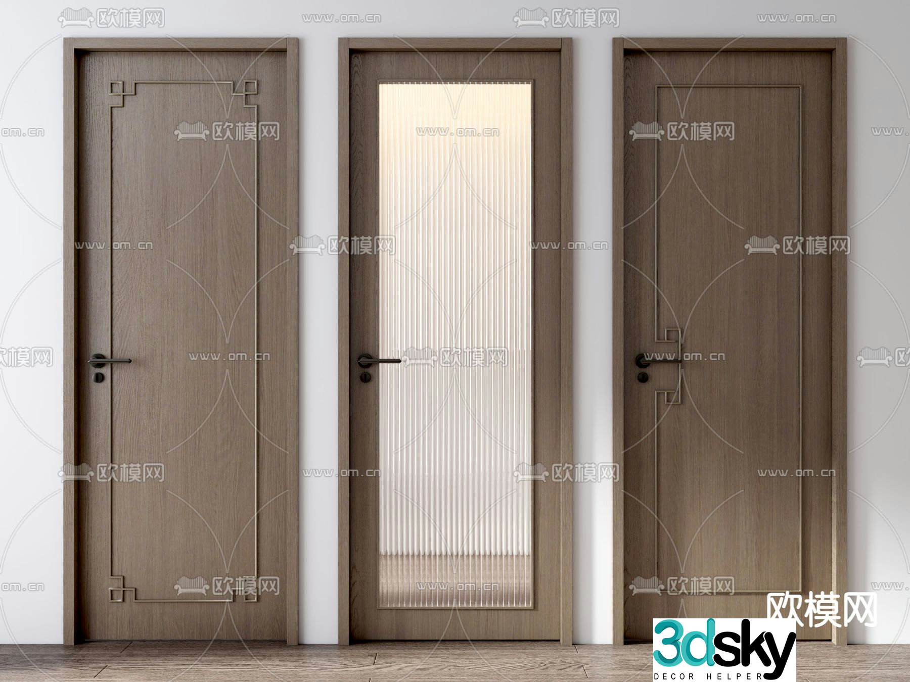 Single-open door Swing door Entry door 3D model