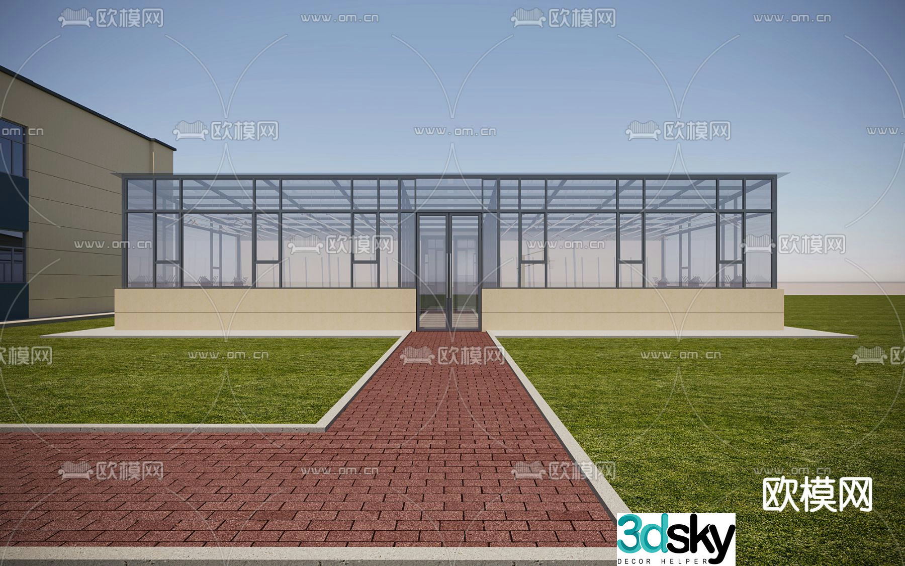 Clothes drying room sun room roof garden 3D model