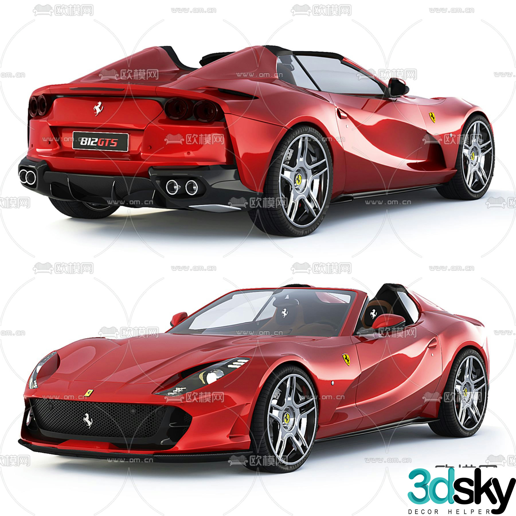 ferrari 812 gts car sports car supercar 3d model