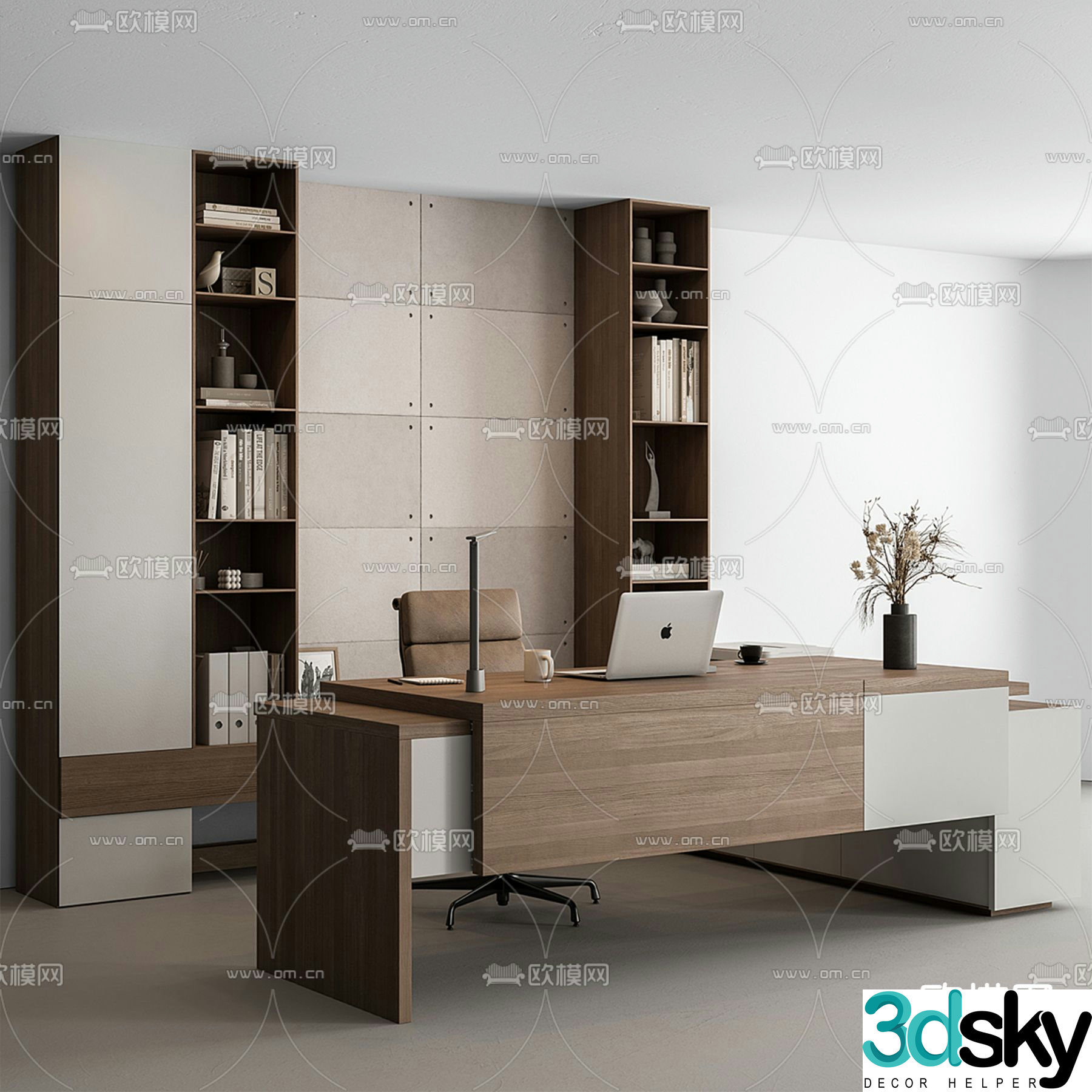 Office desk boss desk desk desk 3d model