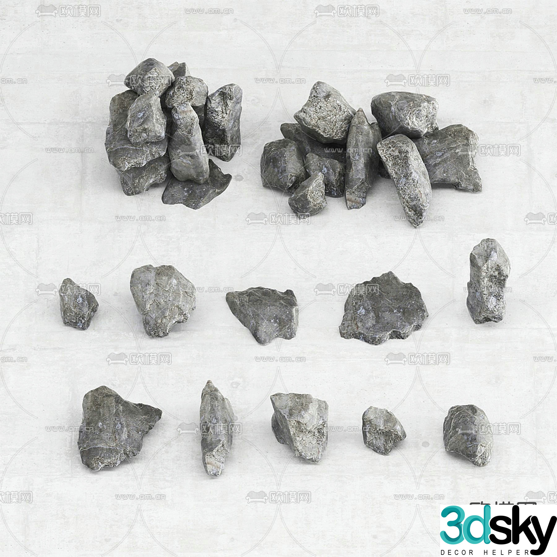 stone stones landscape stone 3d model