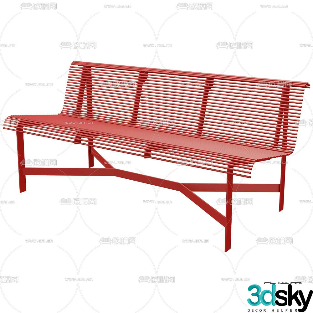 SIJU outdoor chair public chair park chair 3d model