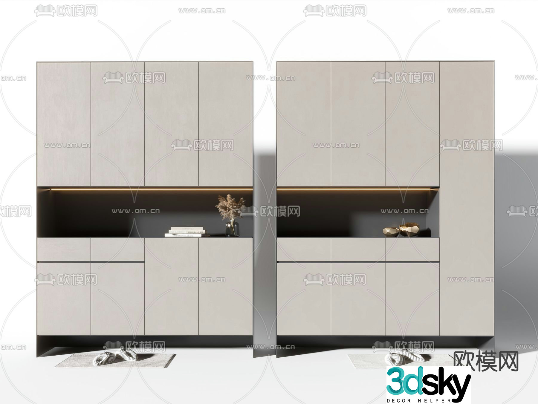 3D model of the entrance shoe cabinet