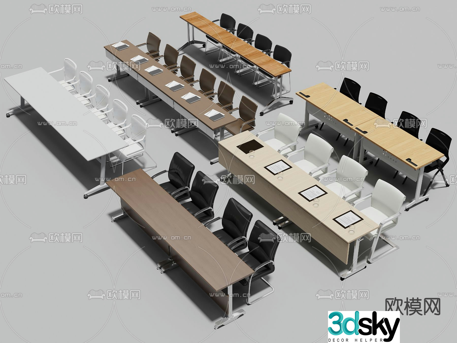 Conference tables and chairs training tables and chairs desks and chairs 3D model