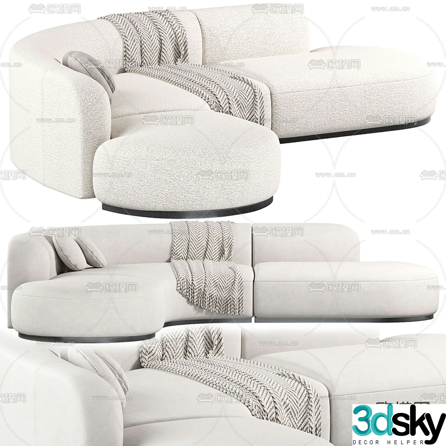 Special shaped sofa curved sofa 3d model