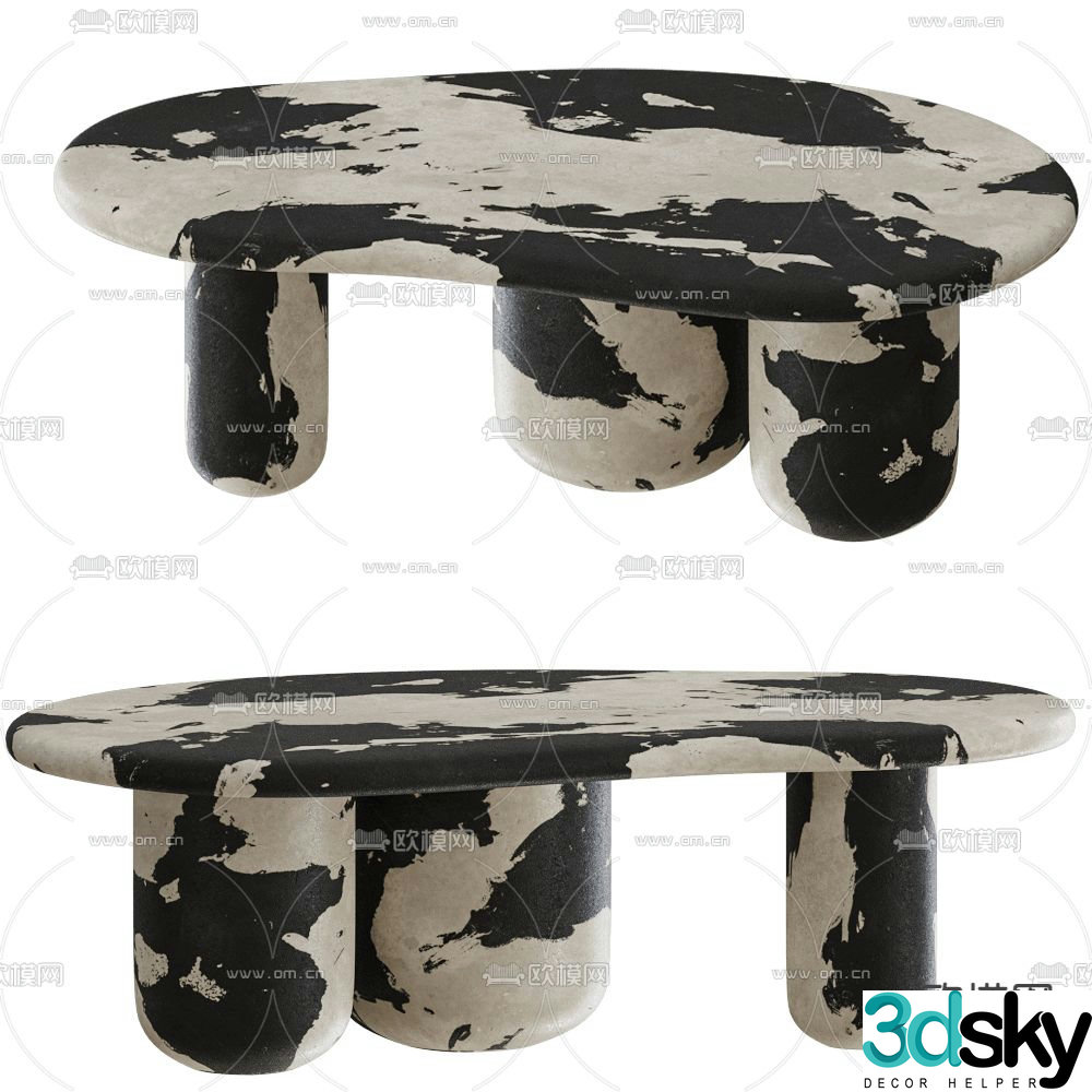 Alt-S marble coffee table 3d model