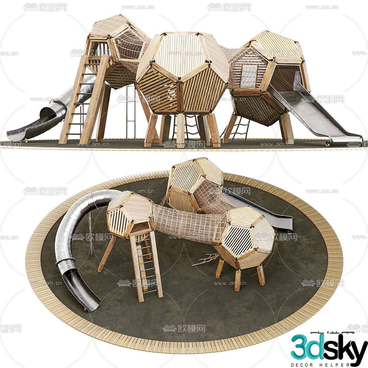 Children's entertainment facilities slide playground 3d model