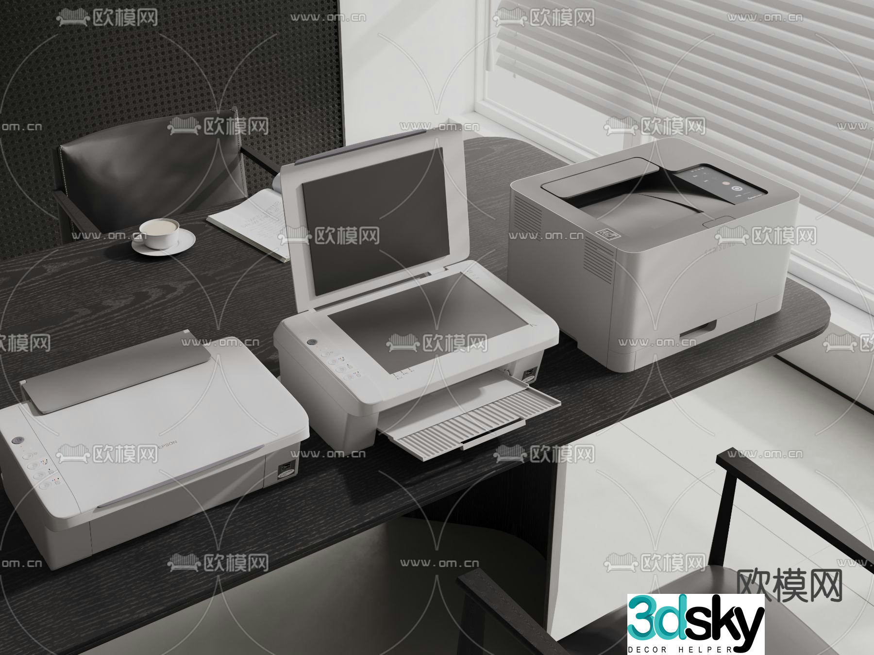 printer copier scanner office equipment 3d model