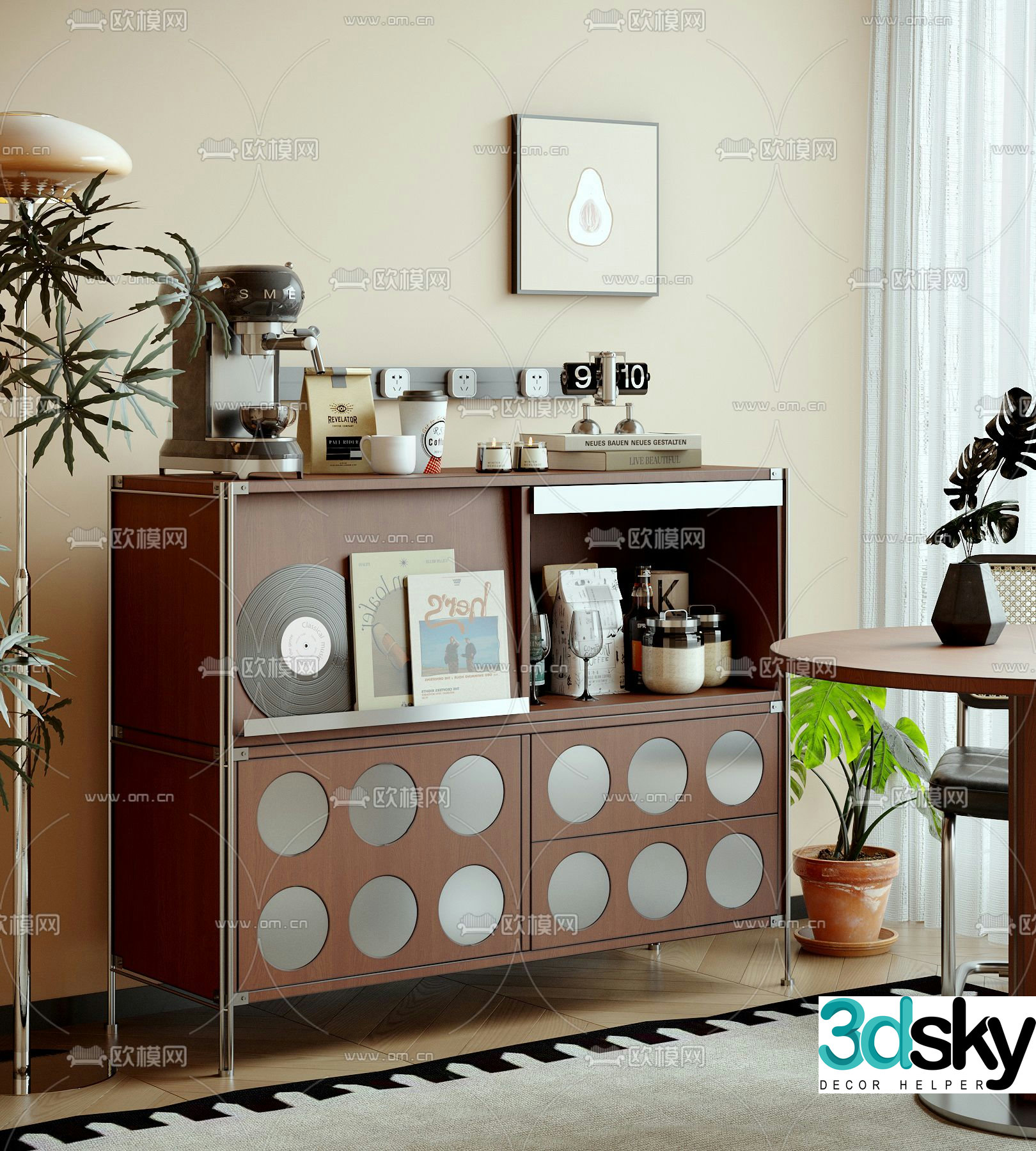 Medieval style sideboard 3d model