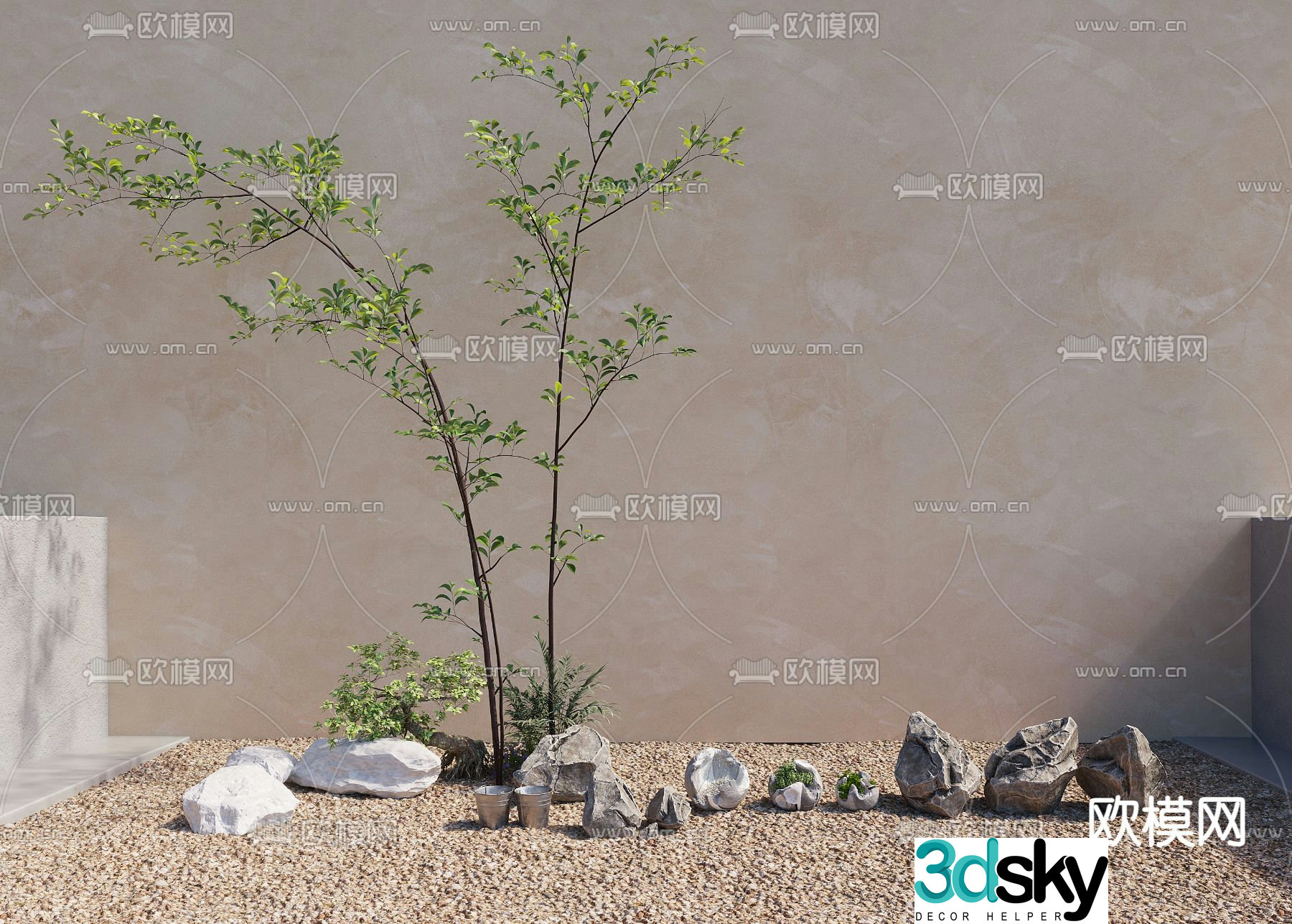 Landscape stones stones pebbles 3d model