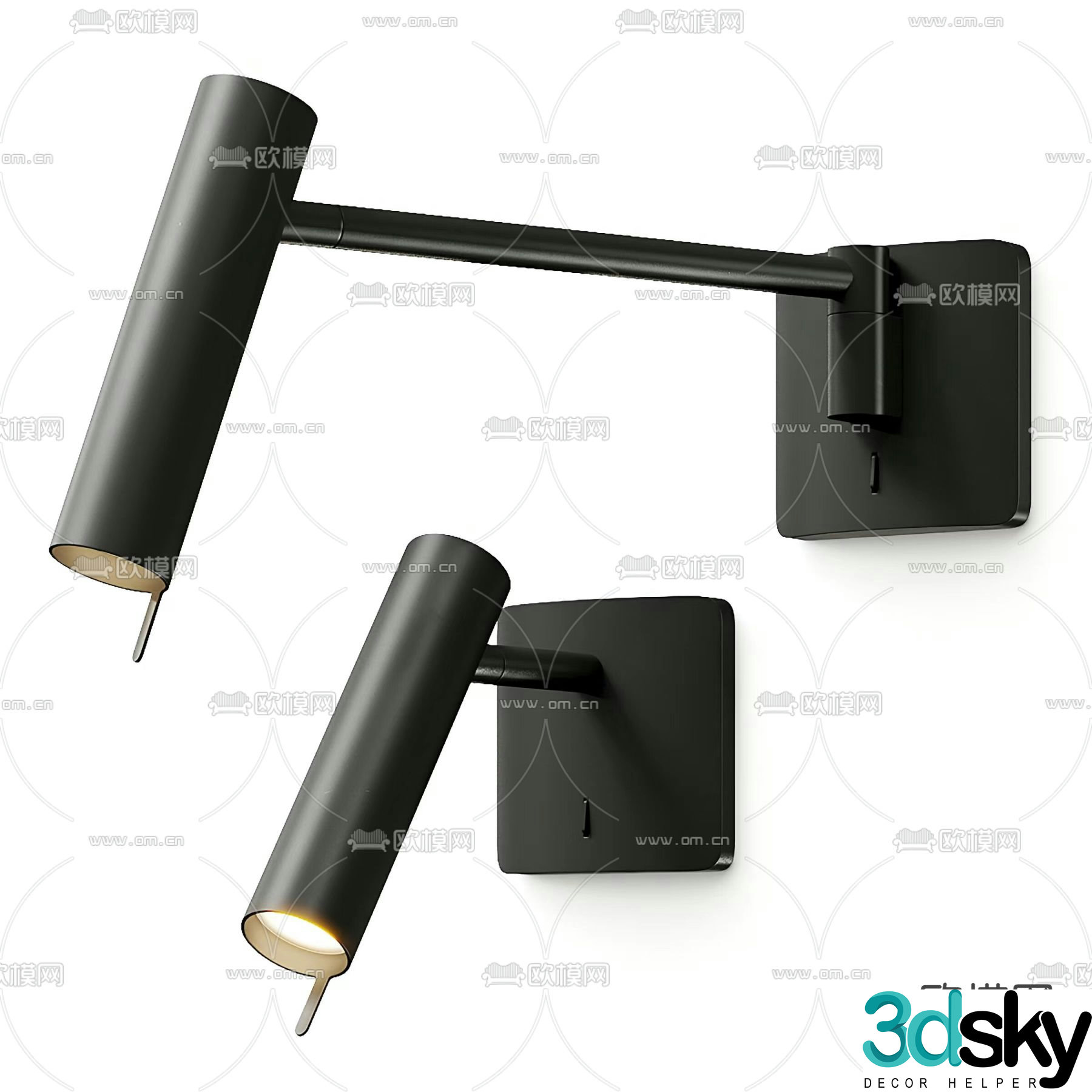 Bedside lamp Metal lamp Swing wall lamp 3d model