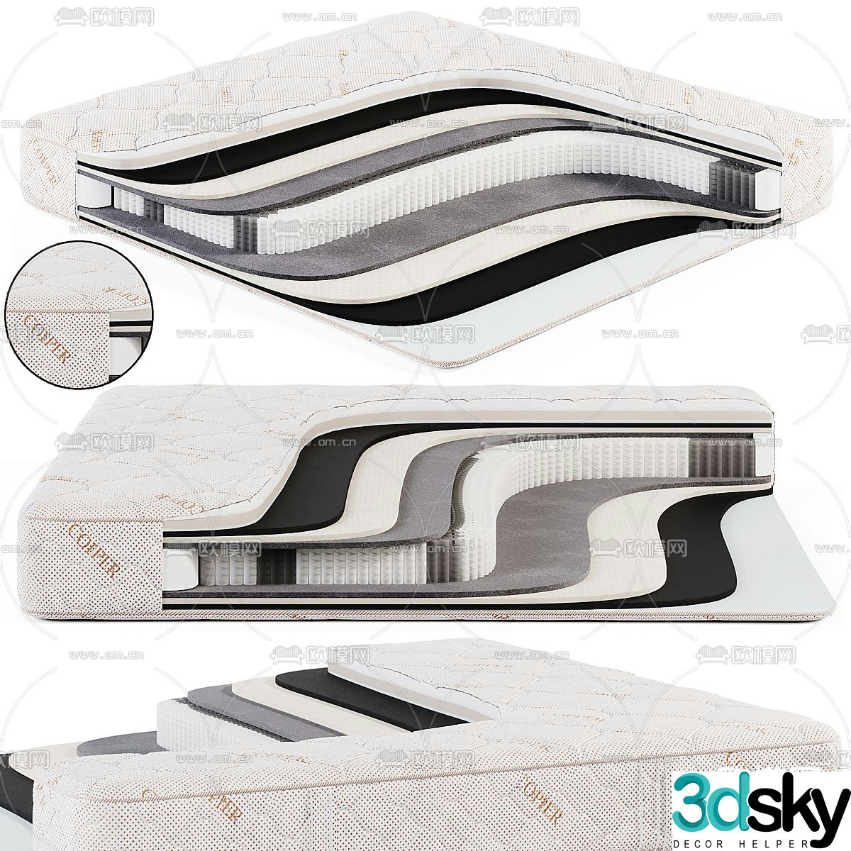 Modern mattress 3d model