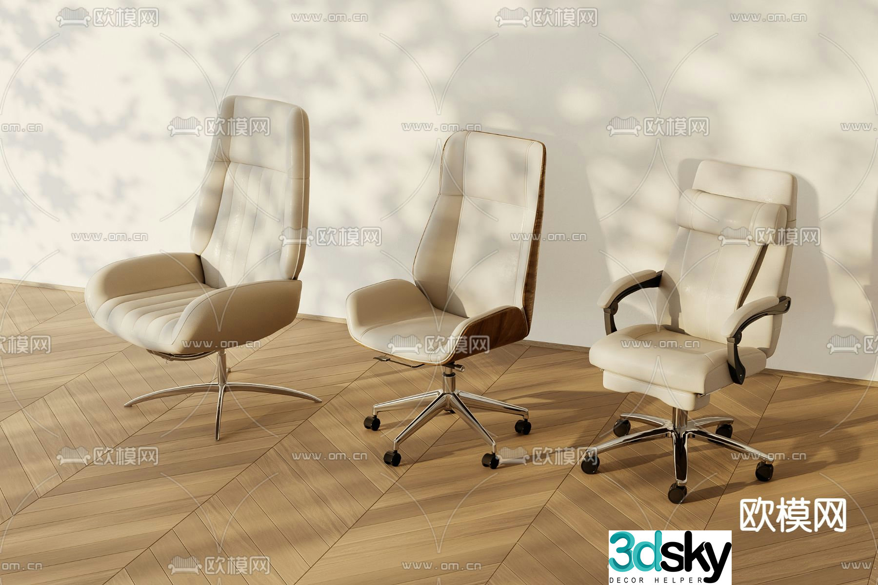 Leather office chair executive chair boss chair 3d model