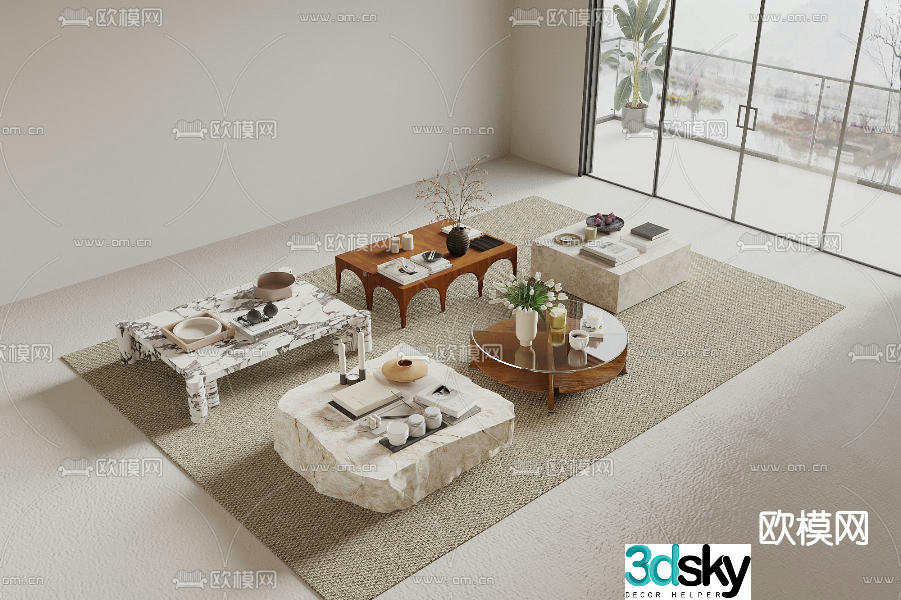 Medieval style coffee table 3D model