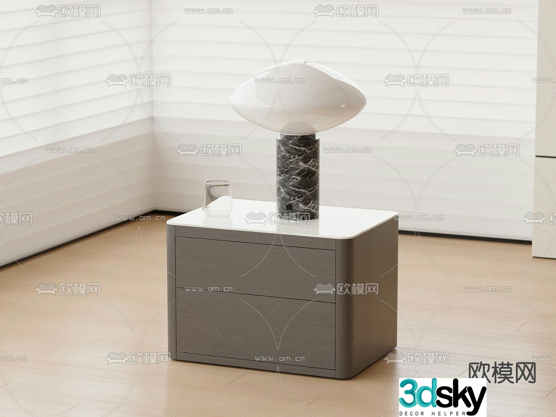 Modern bedside table 3d model