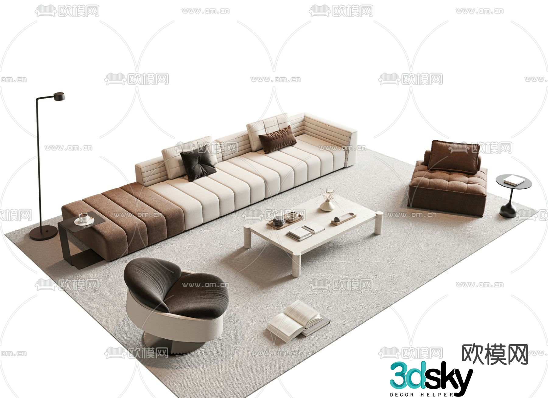 Modern sectional sofa 3d model
