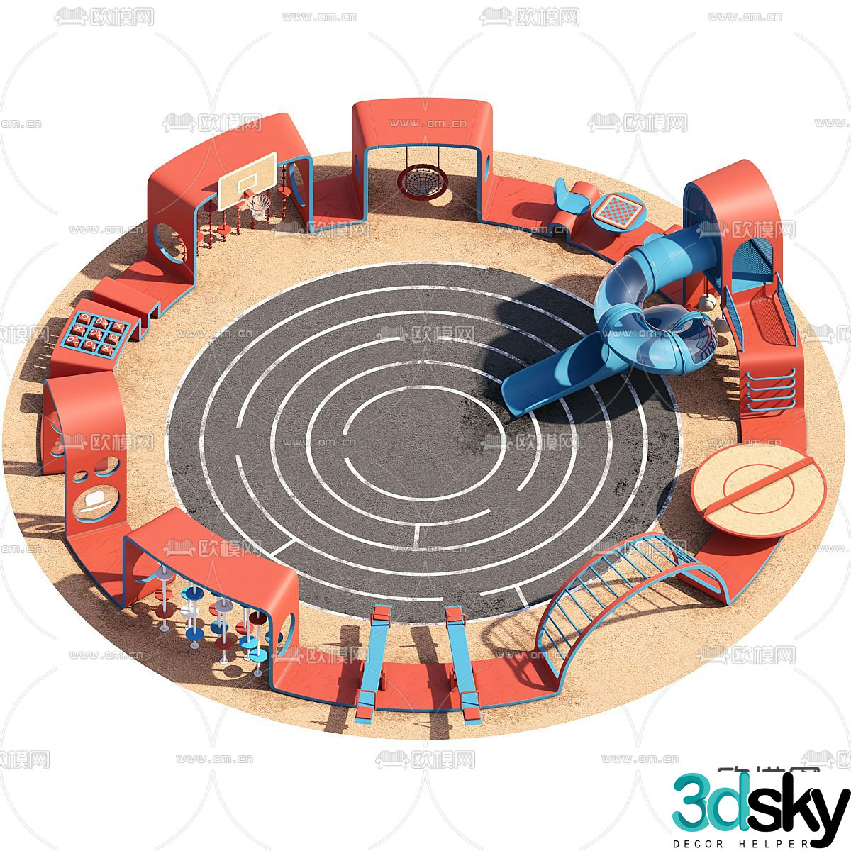 Children's play equipment slide 3d model