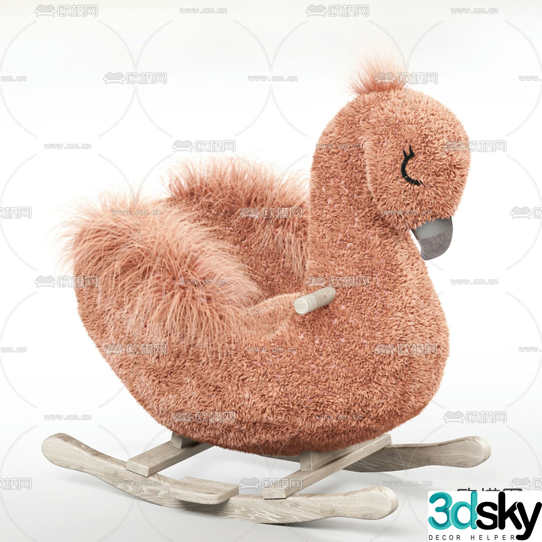 Flamingo Trojan Rocking Chair 3d model